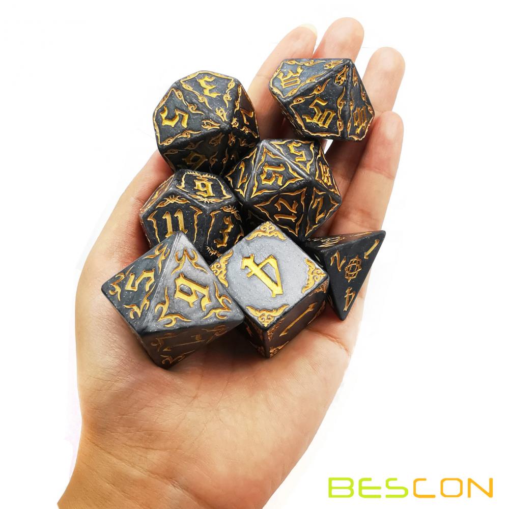 Giant Carved Role Playing Games Stone Dice Set 7