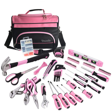 Set di utensili rosa: kit di riparazione a casa di 220 pezzi con borsa
