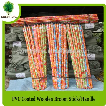 Wholesales PVC coated brush wood handle / eucalyptus wood handle
