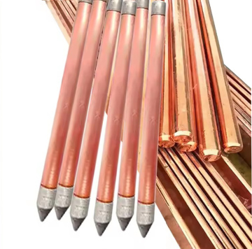 Wholesale Chinese Manufacturer Solid Copper Ground Rod with Stainless Steel Driving Head for Electrical Earthing Systems