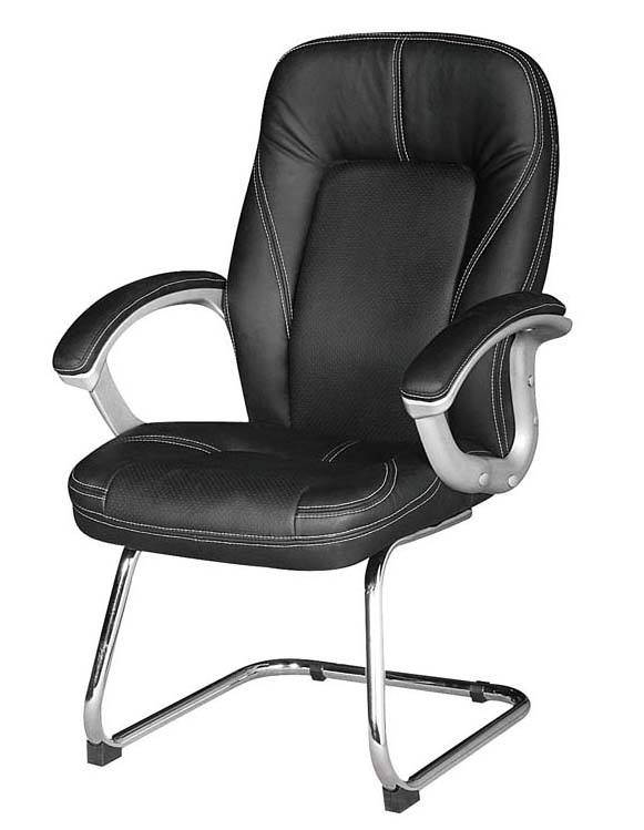 Black PU Leather Office Ergo Armrest Chair