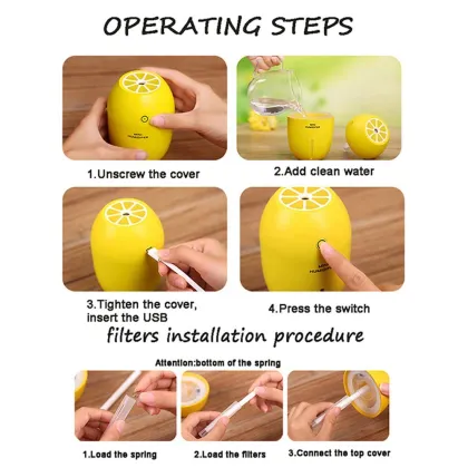 120ml Lemon Office House Desktop Ultrasonic USB Humidifier