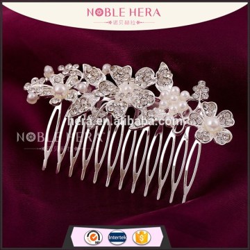 Manufacturer of bridal wedding hair comb rhinestone flower hair comb