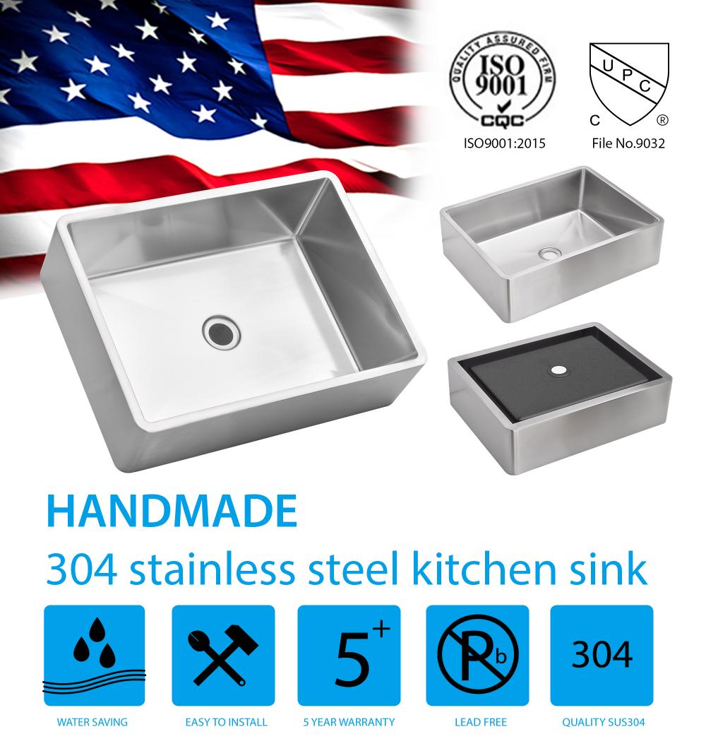 high quality 304 handmade kitchen sink