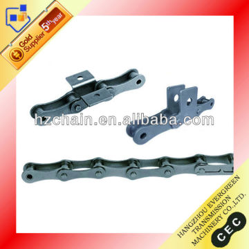 Double Pitch Transmission Chain with Attachments