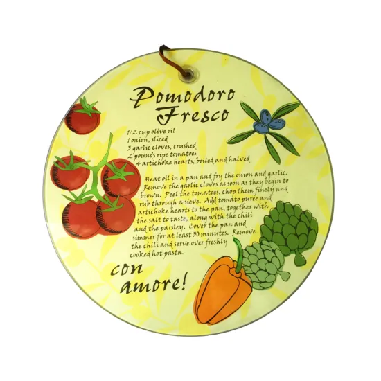 Round shaped  tempered glass chopping board