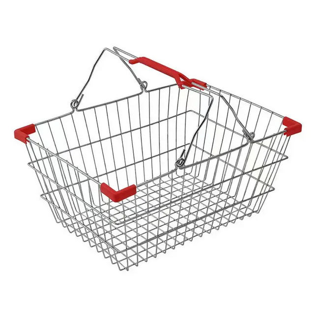 Cesta de alambre de metal de compras de supermercado