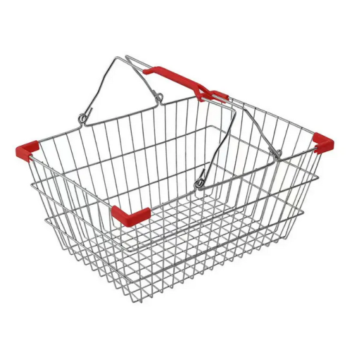 Cesta de alambre de metal de compras de supermercado