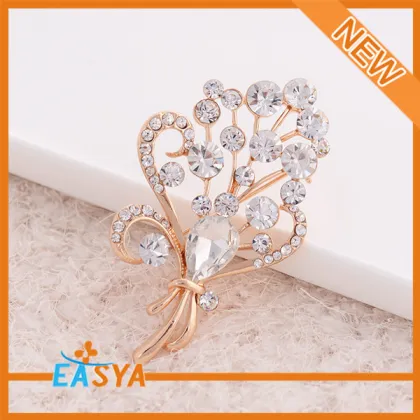All-match Colorful Crystal Lily Flower Shaped Brooch Corsage