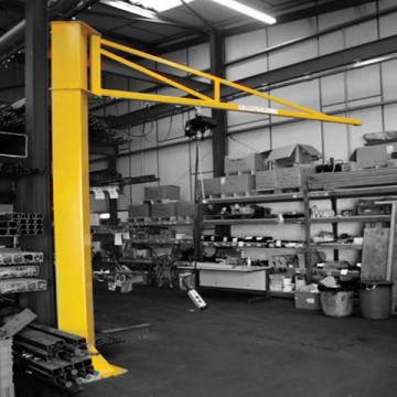 500 kg (0.5 t) Stable Standing Column Pillar Mounted Slewing Jib Crane with Rigid Track Rail Rotating Arm for Sale