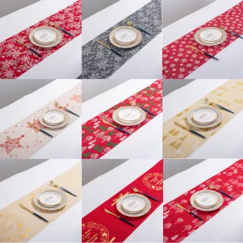 Christmas Gift snowflake Snowman Table Runner Merry Christmas Decor for Home 2020 Xmas Ornaments New Year's Decor 2021 Navidad