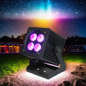 IP65 Rated Outdoor Waterproof 4x18W DMX LED Projection Lights - UV Warm White Stage Disco Lighting with 1-Year Warranty