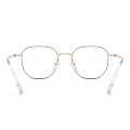 Belieye Classic Geometric Frame Metal Rim Glassesオンライン