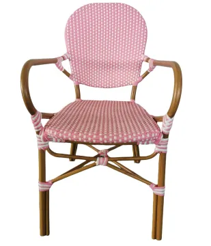 Outdoor Bamboo-Like Chair and Aluminum Chairs for Patio, Balcony, and Backyard with Tables