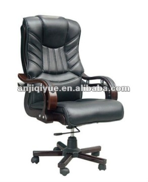Wooden swivel office chair with PU material