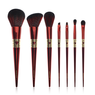 Oem new arrival private label red 7Pcs makeup brush set custom makeup brushes