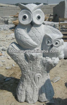 Carved Stone Owls, stone owl sculptures