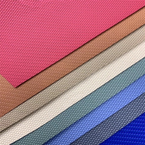 Square Design Weaving PU Leather for Lady Handbags