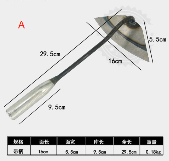 Outdoor all-steel weeding tool household portable vegetable digging hoe agricultural flower triangle hoe