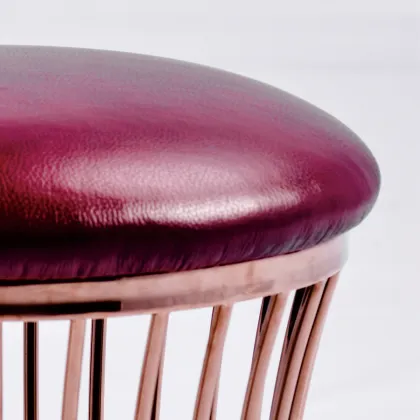 Goolee Simple Design Soft Leather Small Stool Chair For Home Decor