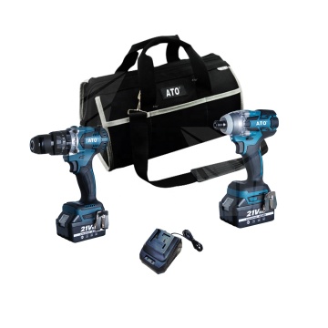 Conducteur de tournevis à forage à impact sans cordon CB2002 avec batterie au lithium-ion - kit d'outils 2-en-1 avec ensemble combo 15 pièces