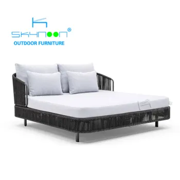 Modern Double Sun Lounger All Weather Daybed - Factory Price Rope Chaise Lounge for Living Room (73024T)