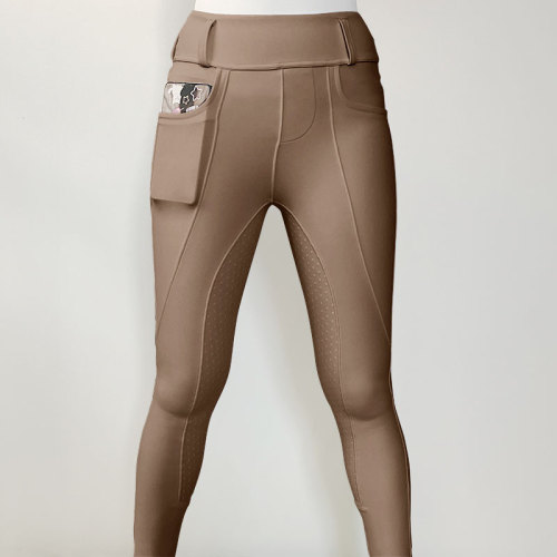 High Quality Brown Fabric Women Breeches For Sports