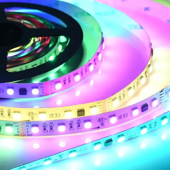 Dream color 512 DMX512 Addressable Rgb 5050 Flexible DMX Strip 12V 24V Flex dmx512 Digital Rgb LED Strip Light