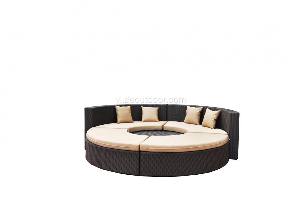 Dệt wicker nhôm cơ sở khung sofa đặt