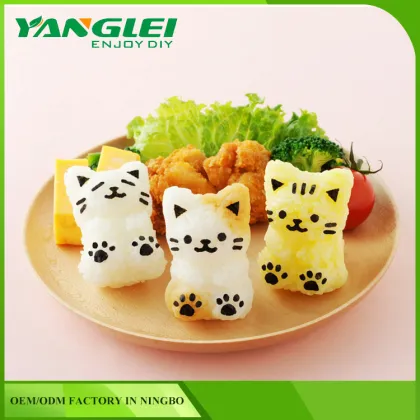 Premium Plastic lovely Cat Shaped Seaweed Nori Cutter with YANGLEI