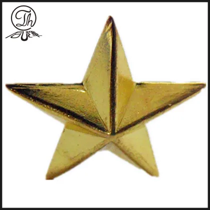 3d Gold star badge clips metal