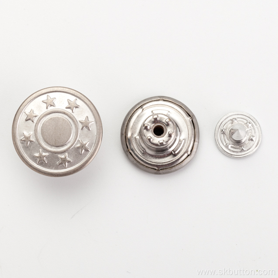 embossed screw denim metal jeans buttons