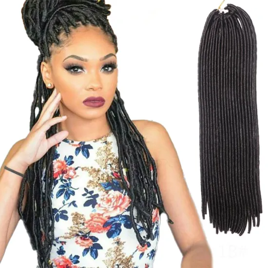 Wholesale Price Straigh Faux Locs Goddess Crochet Braids 20 inch 100g Synthetic Braiding Hair extension Soft Dreadlocks