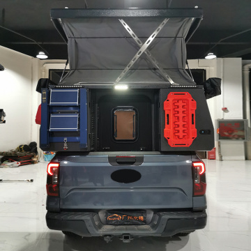 Lightweight Aluminum RV Trailer Sleeps 4 Pickup Truck Backpack Box with Outdoor Camper Features Light Weight