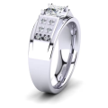 ဇိမ်ခံကား 2-carat ယဉ်ကျေးမှုစိန်အမျိုးသားများ၏လက်စွပ်