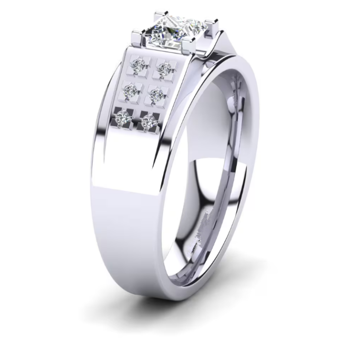 แหวนผู้ชายเพชรเพาะเลี้ยง 2 กะรัตสุดหรู