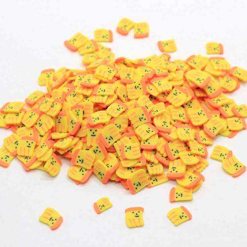 New Arrival Cute Polymer Clay Banana Shape Nail Art Stickers Mini 5mm / 10mm Yellow Slices for Phone Case Decors