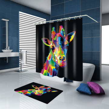 Different size digital printing brick wall design shower curtain