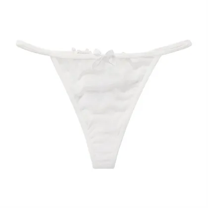 Sexy Slim Yoga T-Thongs for Girls - Large Cotton Crotch T Pants with Lace Temptation