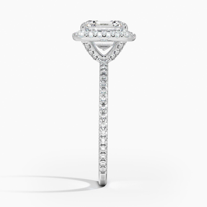 แหวนโฮโลเพชรแล็บทองคำขาว 18K