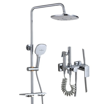Factory Price Bathroom ABS Rain Shower Handheld and Wall-Mounted Mixer Set