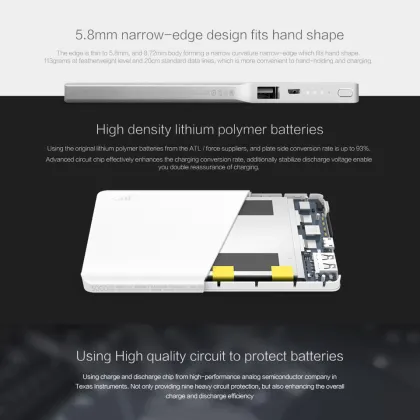 ZMI 5000 mAh Power Bank 5000mAh Powerbank external battery portable charging Two-way Quick Charge 2.0 for iPhone