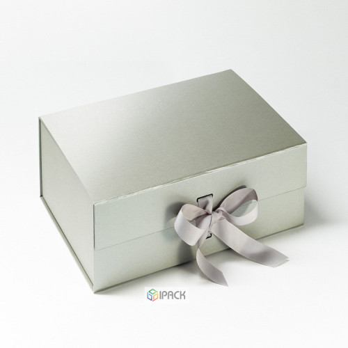 Custom Paper Flip Top Gift Boxes with Ribbon