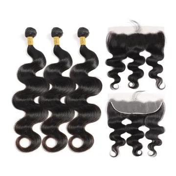 Factory Supply Unprocessed 100% Cheap Hot Sale Wholesale Virgin Human Hair China with Lace Frontal 3 Bundles Brazilian Hair