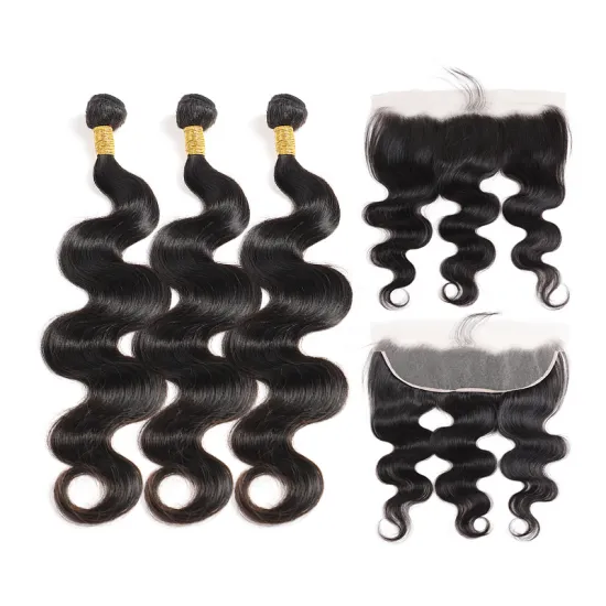 Factory Supply Unprocessed 100% Cheap Hot Sale Wholesale Virgin Human Hair China with Lace Frontal 3 Bundles Brazilian Hair