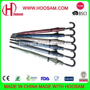 Anti-UV black coated double 8ribs straight umbralla