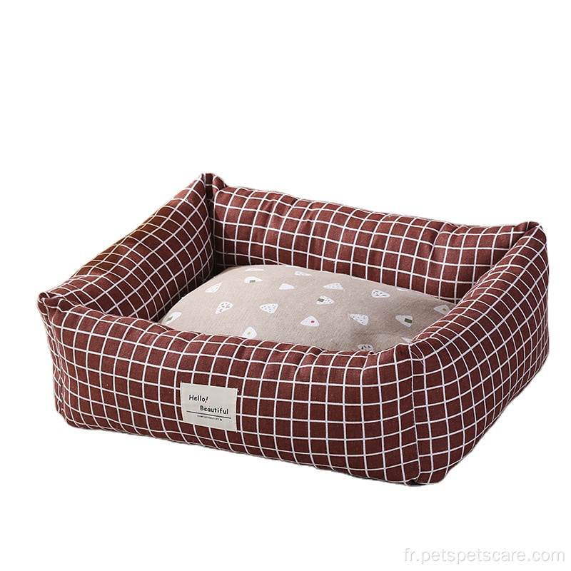 Rectangle multi-couleurs lavables lit de chien de luxe pour animaux de compagnie