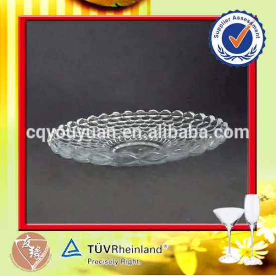 cheap round 240mm clear glass bulk dinner plates