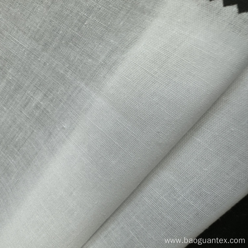 Solid Color Dyed Polyester Linen Textile for Garments