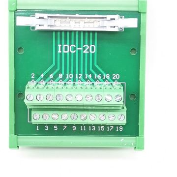 IDC20P Male Terminal Block Breakout Board for C45 DIN Rail